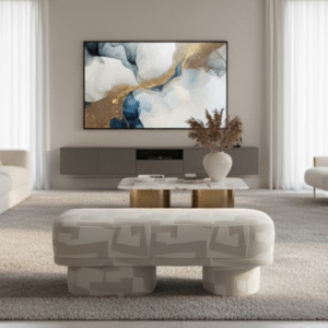 23dy319 modern upholstered ottoman – compact & stylish multi purpose seating