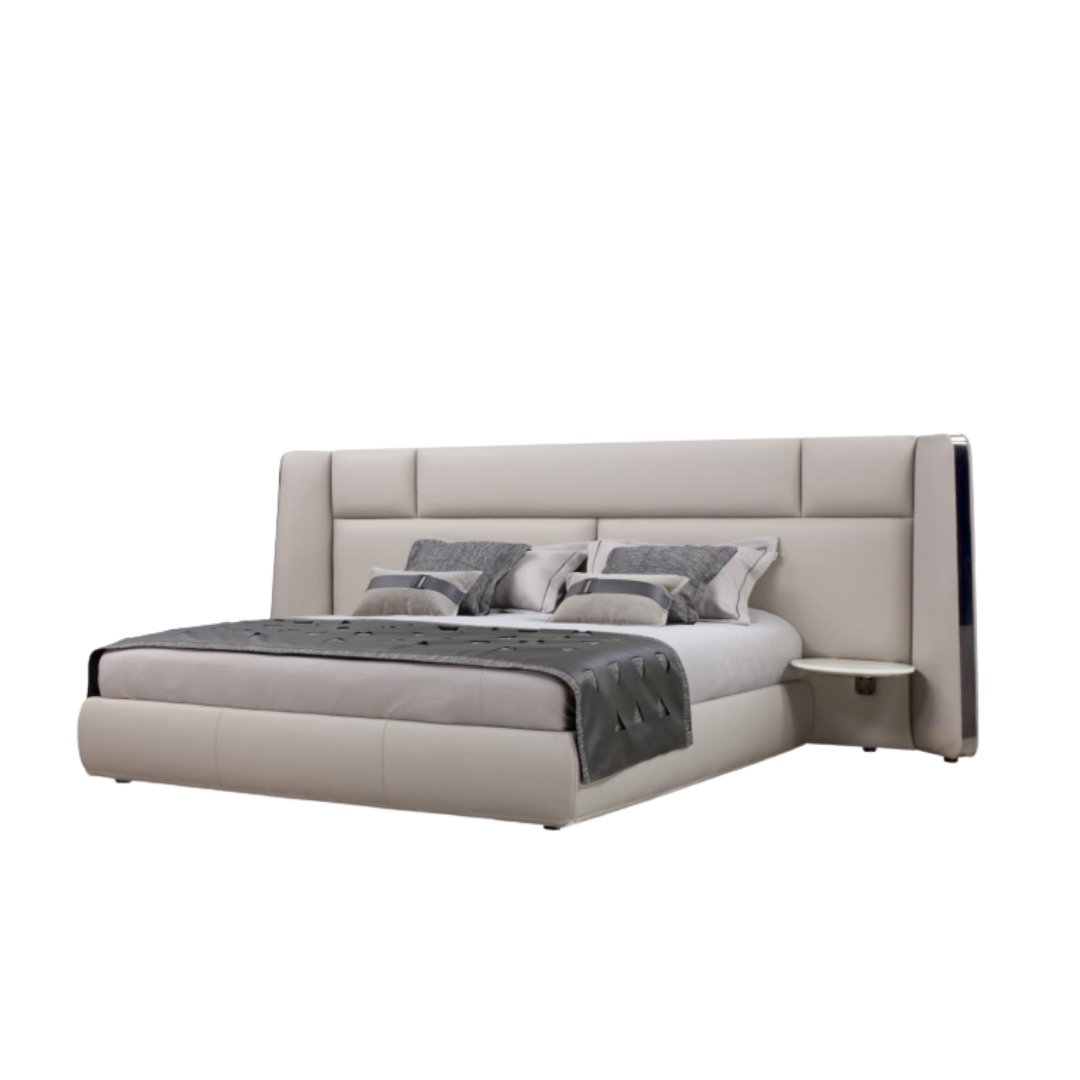 cl9001 king size bed – luxury upholstered bed with extended headboard panel cl9001 king size bed – luxury upholstered bed with extended headboard panel