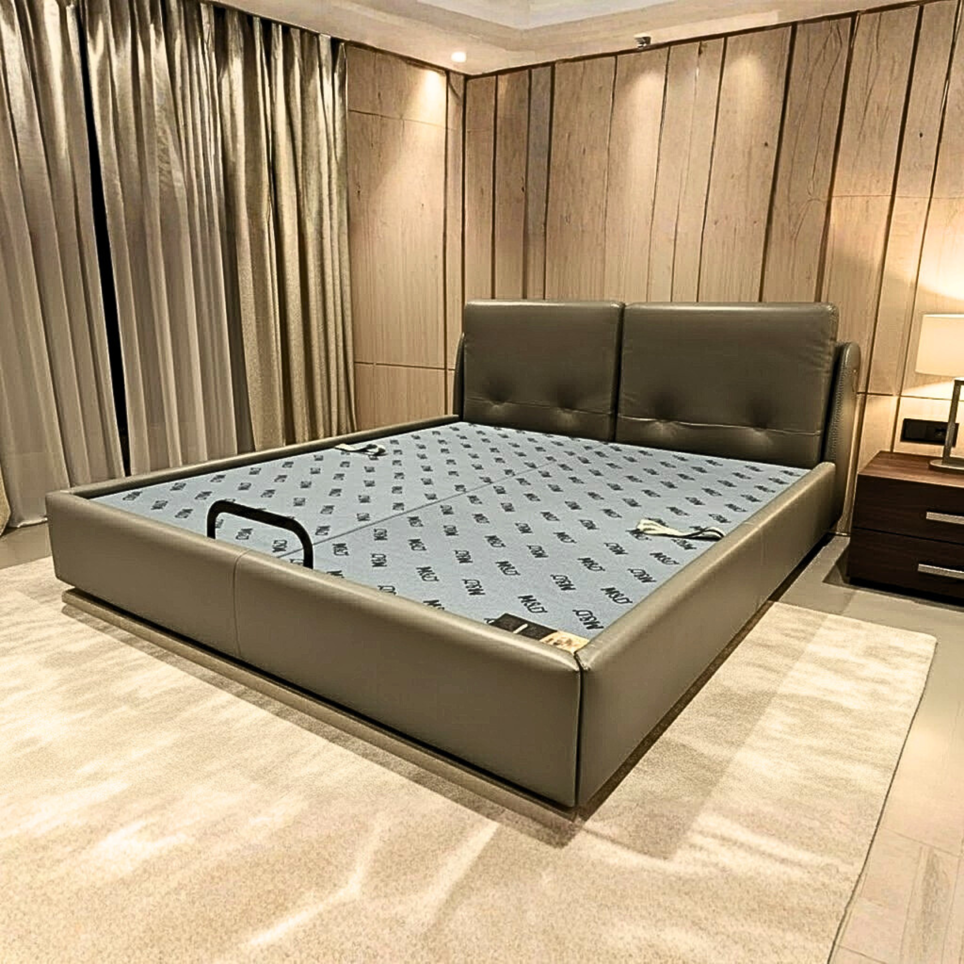 l23 z king size bed – premium leather finish (1.8m x 2m)