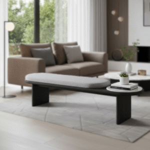 Home bj7009 premium long upholstered bench – elegant seating for bedroom & living spaces