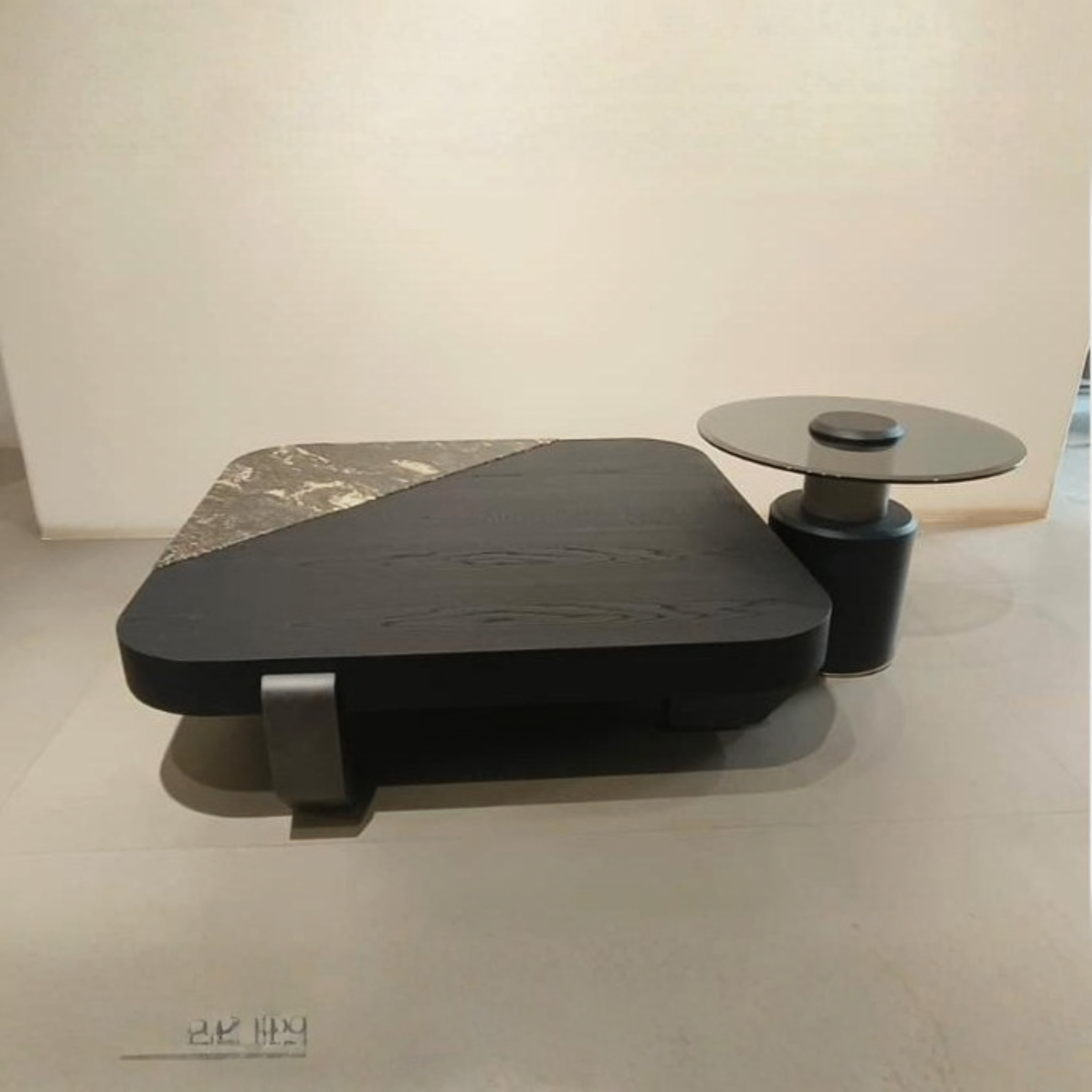 25197413 + 30197513 modern coffee table & round side table set