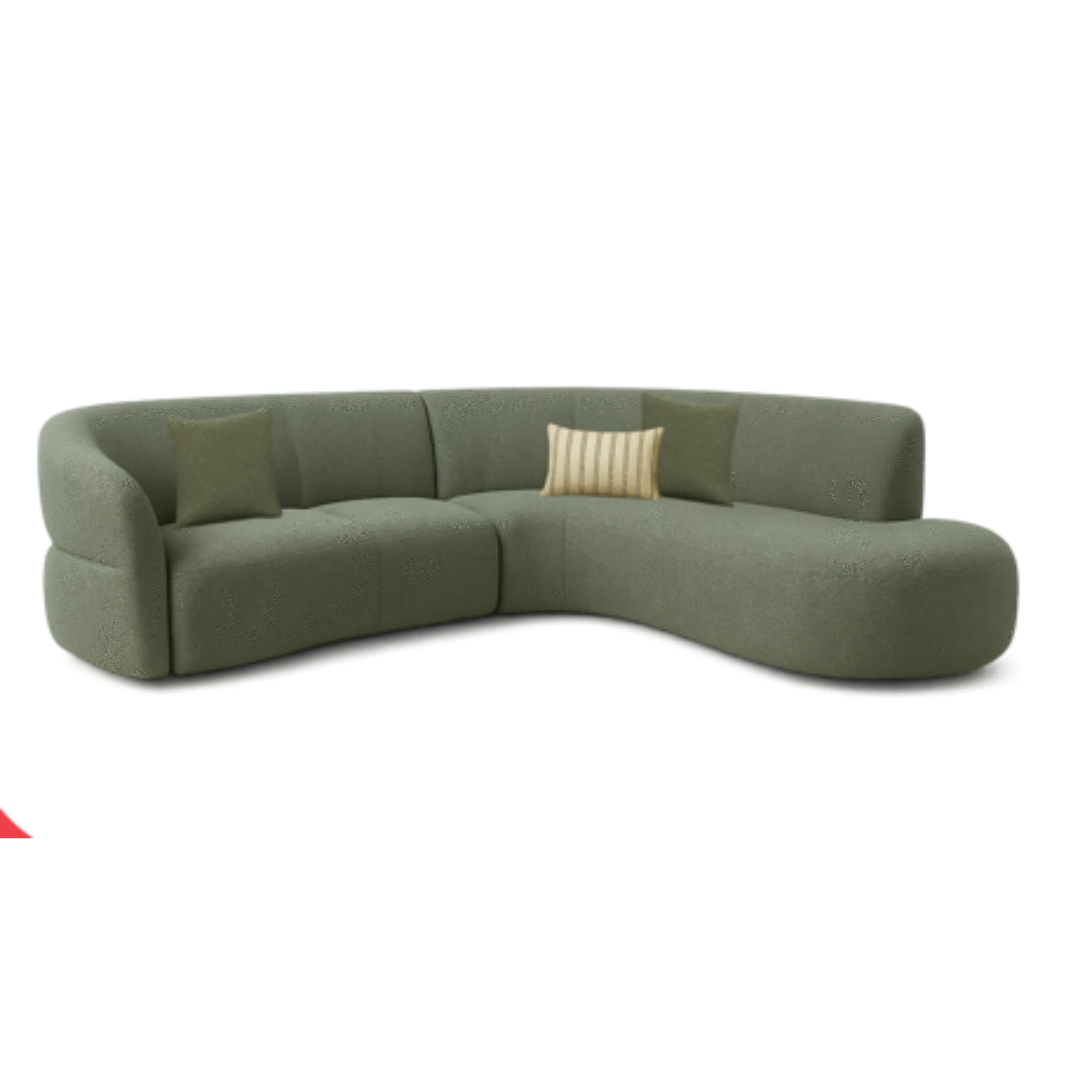 modular fabric sofa set – fab cld 355 (cream & forest green)